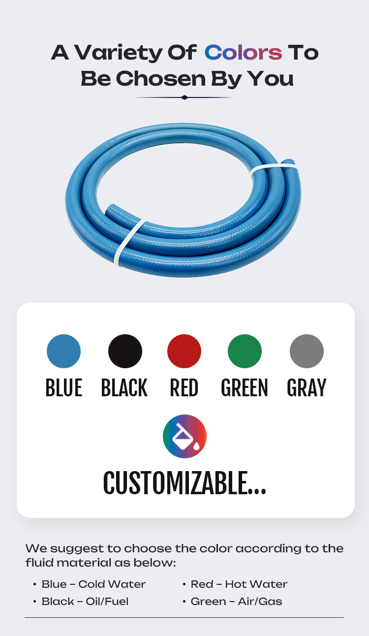 Factory 1/4 Inch 6.3 mm Wearing Resistant Quick Connect Oil Resistant Gas Tight NBR Rubber DIY Multi-Purpose Hose