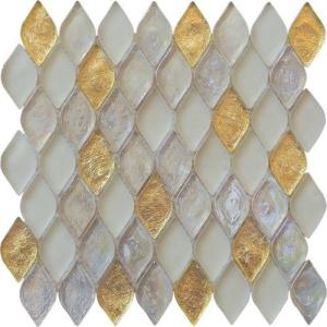 Quality Sivler gold leaf water waving glass mosaic tile for shop entrance wholesale