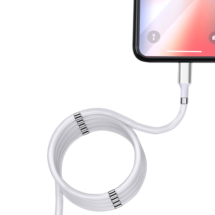 TPE 2M Fast Charging Magnetic USB C Cable Self Winding