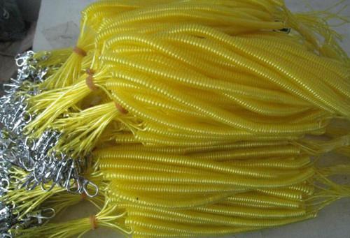 Yellow cool color cute high quality strong pulling anti-drop safety line coiled