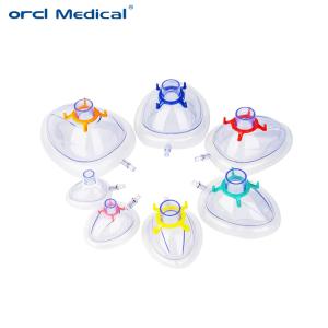 Quality CE ISO Approved Silicone Medical Disposable Adults Pediatric Infant Neonate PVC Anesthesia Mask With Check Valve wholesale