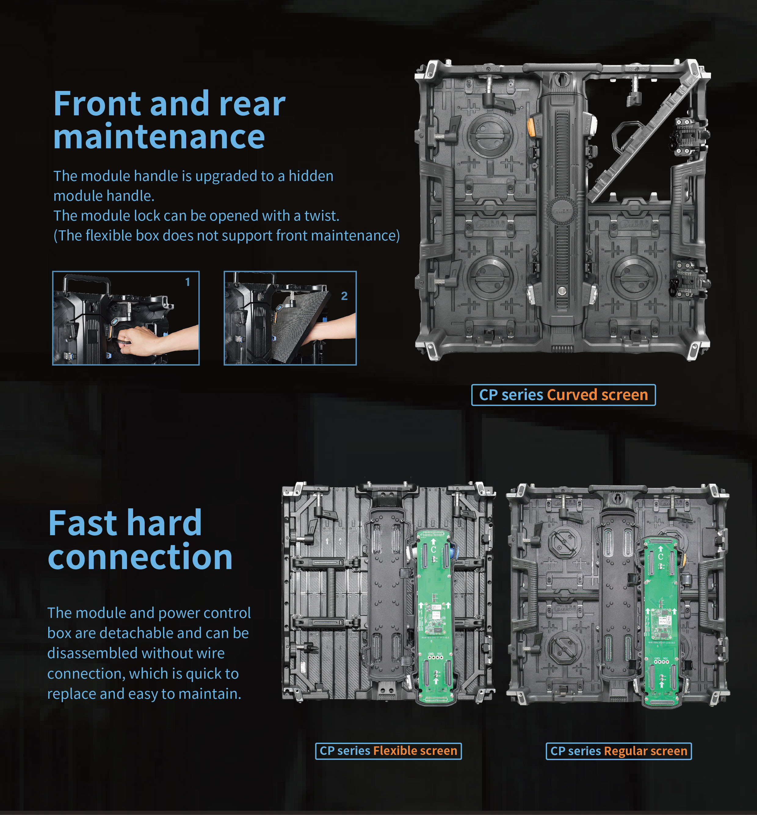 Screen Working Temperature -20~50℃ P2.6/2.98/3.91 CP Series Indoor LED Video Wall With Box Corner Guard