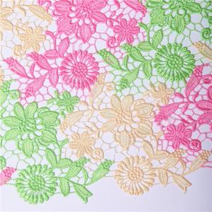 Quality Embroidery multi color high quality african guipure lace fabric for wedding dress F20258 wholesale