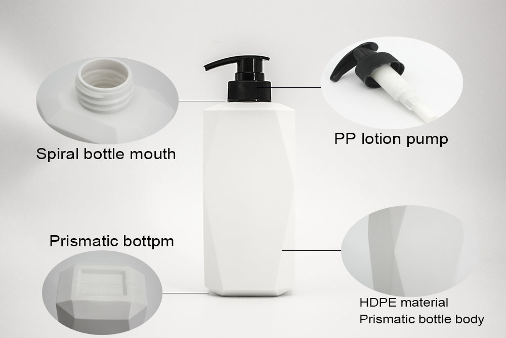 550ml HDPE 32mm Hair Mask Plastic Pump Bottle Irregular Shape