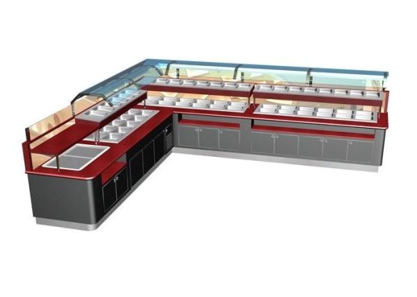 L-Shaped Restaurant Commercial Buffet Equipment, L(6325+4700) x W1000 x H(850