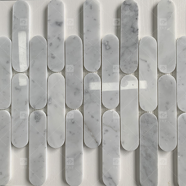 Long Oval Stone Mosaic Subway Wall Tiles For Bathroom And Living Room