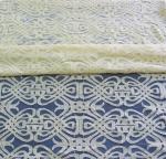 Voile Yellow Cotton Nylon Lace Fabric Eco-friendly Dyeing For Curtain Decoration