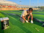 Density 50mm Artificial Football Pitch With 16.5 Stitches For Optimal Playabilit