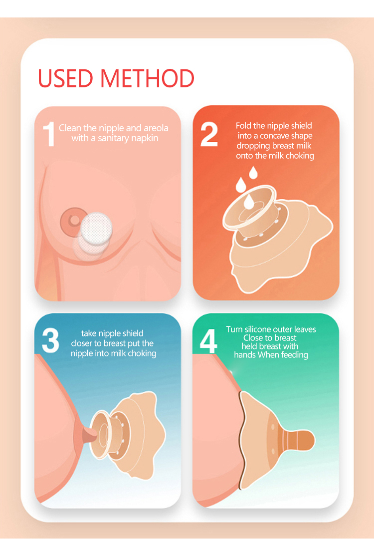 Nitrosamine Free Geometric Breastfeeding Nipple Protector Silicone Breast Shield For Nursing