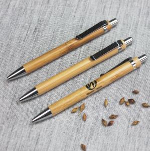 Quality Wooden logo ball pen with metal clip wholesale