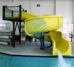 Yellow Open Spiral Swimming Pool Slide 2.2m High Fiberglass Customized