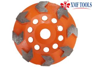 Quality 105mm 4 / 4.5 Inch Concrete Grinding Wheel For Grinder Granite Orange Arrow Shape wholesale