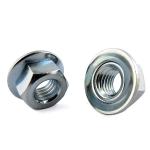 Blue Zinc Plated M6 Hex Flange Lock Nut Serrated DIN6923 For Heavy Equipment