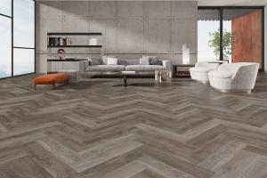 Quality 6.5mm Grey Oak Spc Flooring Herringbone Luxury Vinyl Flooring 125x625mm wholesale