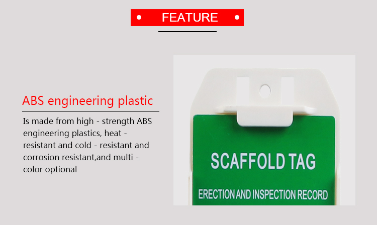 Scafftag tag holder with PVC rewritable double-sided cardboard
