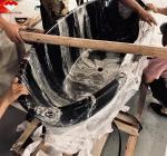 Hotel Polished Black Ink Impression Marble Natural Stone Bathtub for Home