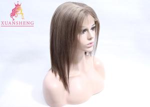 Quality 12''-26'' Accept Custom Virgin Hair Wigs , Light Brown Soft Natural Straight Hair wholesale