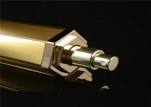 Quality 15ml 30ml 50ml 100ml Red Cosmetic Lotion Bottle With Shiny Goldern Pump And Clear Plastic Cap wholesale