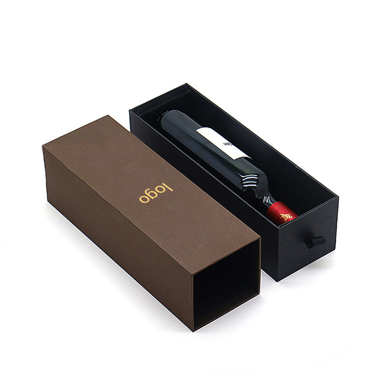 Champagne Paper Box Packaging Single Bottle Gift Red Wine Luxury Rectangle Cardboard Box