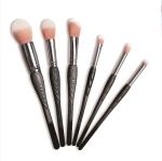 Black Plastic Handle Cosmetic Vegan Makeup Brushes Durable Tools