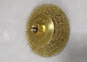 Quality 100 % Brass Wire Brush , Non Sparking Safework Brass Wire Bevel Brush 100MM OD wholesale
