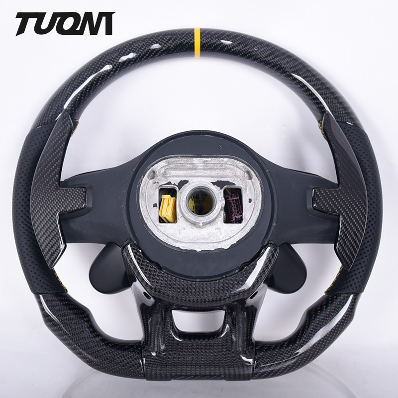 OEM Leather Carbon Fiber Black Steering Wheels For Mercedes Benz A45 CLA GLA S CLASS