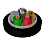Outdoor 12 Core Armoured Fiber Optic Cable GDTA Optical Power Composite Cable