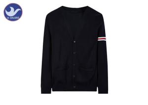Quality Adults Men's Long Sleeve Cardigan Sweater , Mens Button Up Sweater With Pockets wholesale