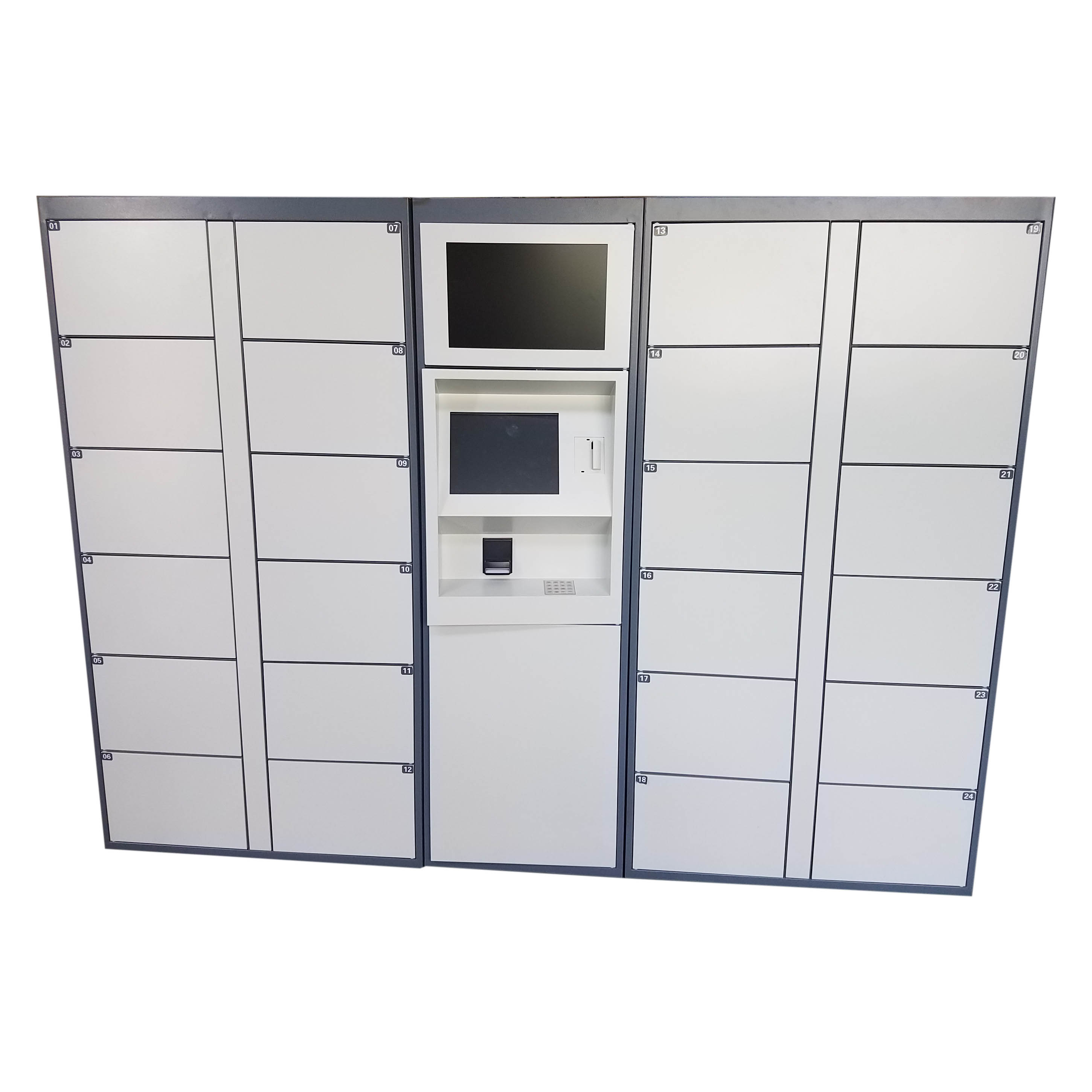 Smart Storage Rental Luggage Lockers with Advertising Functions For Supermarket Shopping Mall Indoor Use
