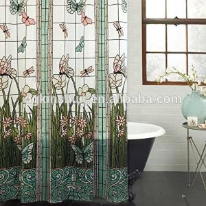 Quality PEVA Meadow Shower curtain Bath Decor Butterfly Flower curtain bath wholesale