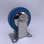 Solid Rubber Tread Stainless Plate Caster Wheels 4 Inch 100mm