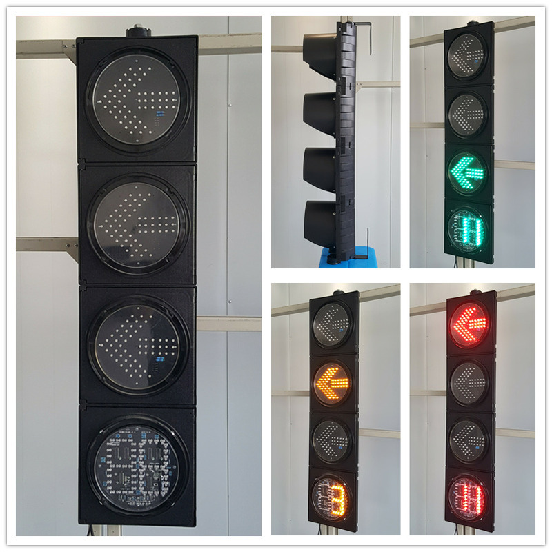200MM 4-Aspect RYG Left Arrow With Countdown Timer Road Traffic Light