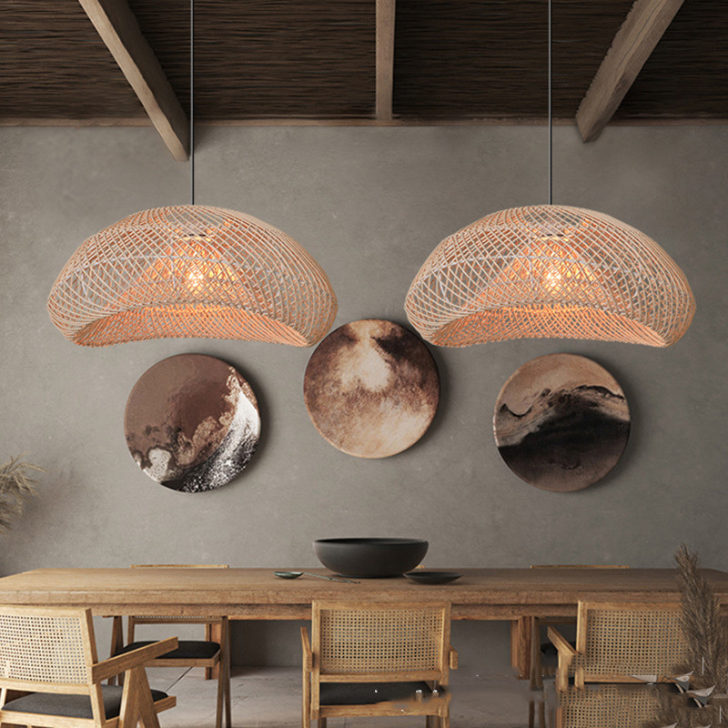 Creative Nest Rattan Lamp Chinese Style Wicker Pendant Lights Restaurant Dining Room Lustre(WH-WP-67)