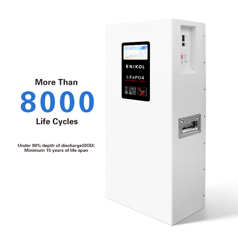 48V Lithium Battery 15KWH 51.2V 300Ah Wall Mounted LiFePO4 Battery With Touchable Screen