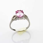 Fashion 925 Silver 7mmx9mm Oval Garnet Ring with Cubic Zirconia(R257)