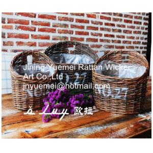 Quality China manufacturer wicker garden baskets willow plant baskets round shape wholesale