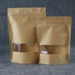 KRAFT PAPER BAG WHOLESALE Kraft standing zipper bag transparent window