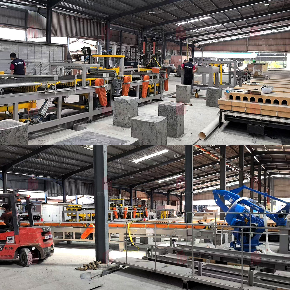 Building Process in Malaysia CBT Project Decorative Brick Making Machine Production Line with Multi-Bucket Excavator