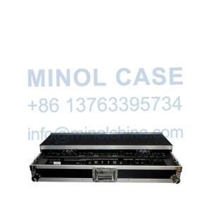 Quality Rolling Embroidery Printed logo DJ Flight Case With Glide Shelf wholesale