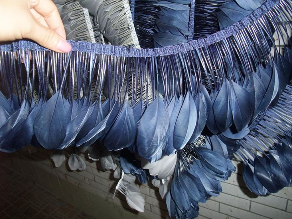 Goose Feather Fringe Trim and Satin Ribbon for Shipping DHL UPS FEDEX TNT