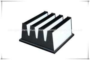 Quality Polyurethane Sealing GasketV Bank HEPA Pleated Filter wholesale