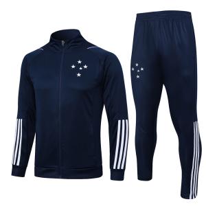 Quality Blue Football Training Tracksuit Jacquard Soccer Training Kit Set wholesale