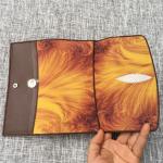 Thailand Authentic Stingray Skin Female Large Trifold Wallet Genuine Leather