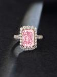 Lab Grown Pink Diamond Engagement Ring Wedding Ring Radiant Cut Design