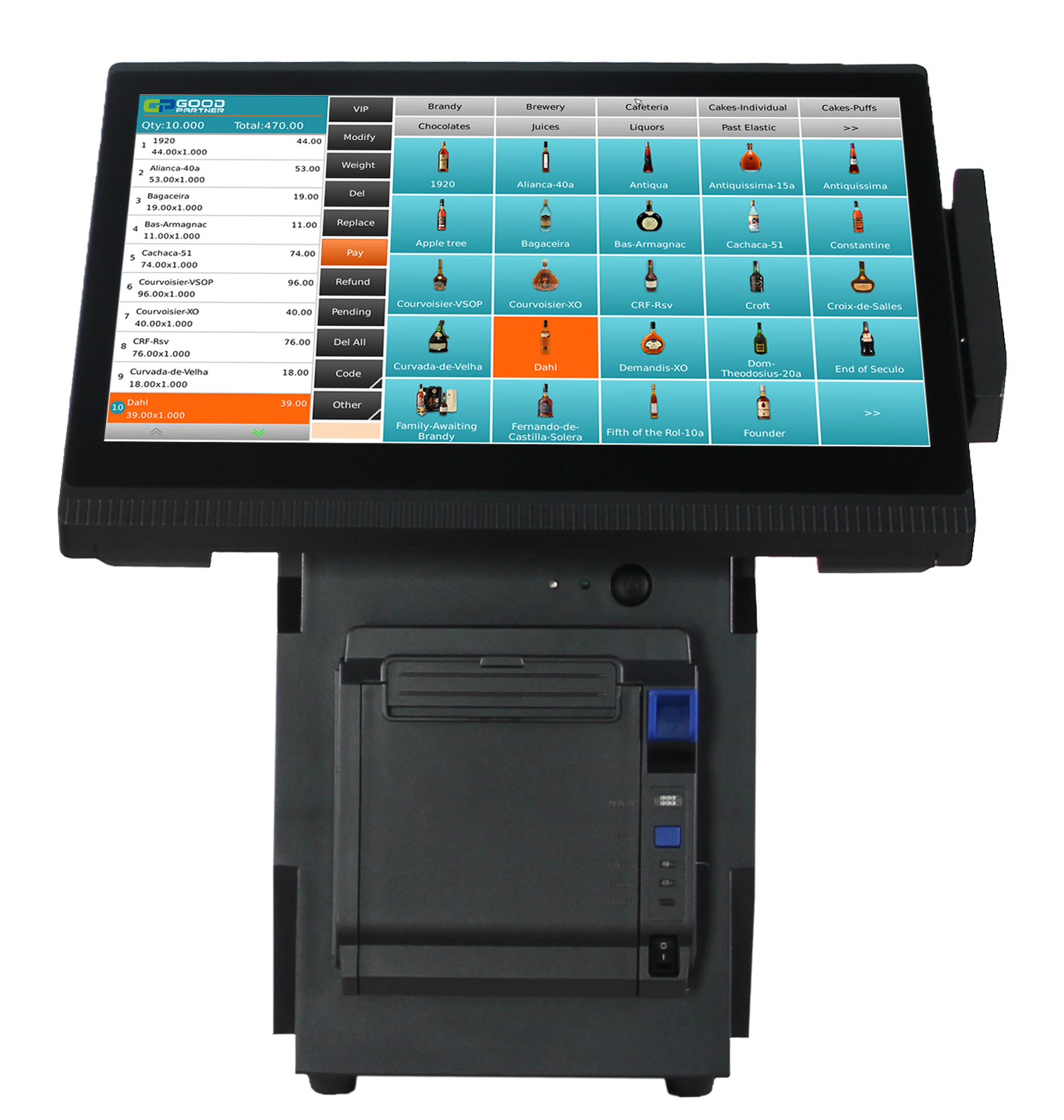 2GB RAM Supermarket Milk Tea Catering Ordering Machine Touch Pos Cashier Machine