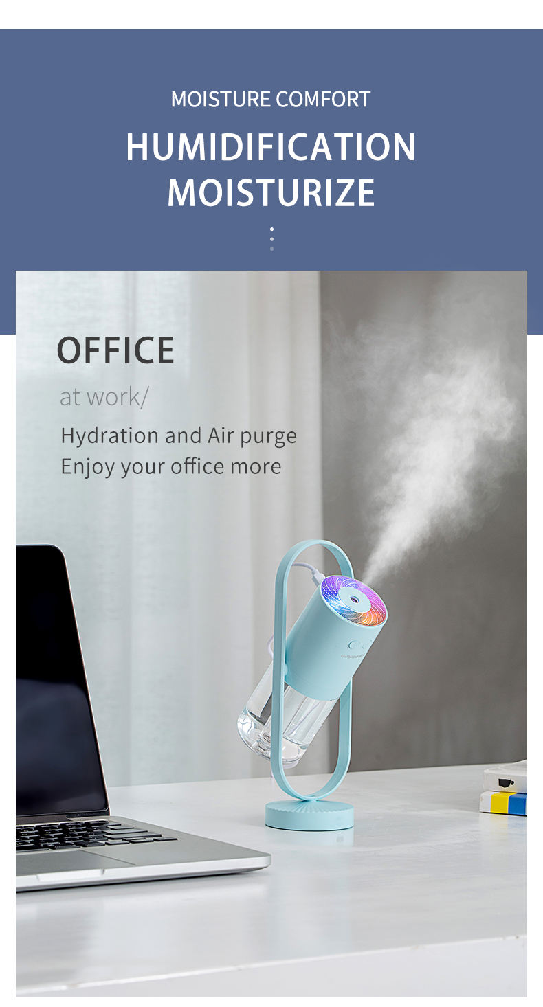 200ML Phantom Creative Usb Ultrasonic Air Purifier Humidifier 360 Degree Rotating Spray Moisturizing
