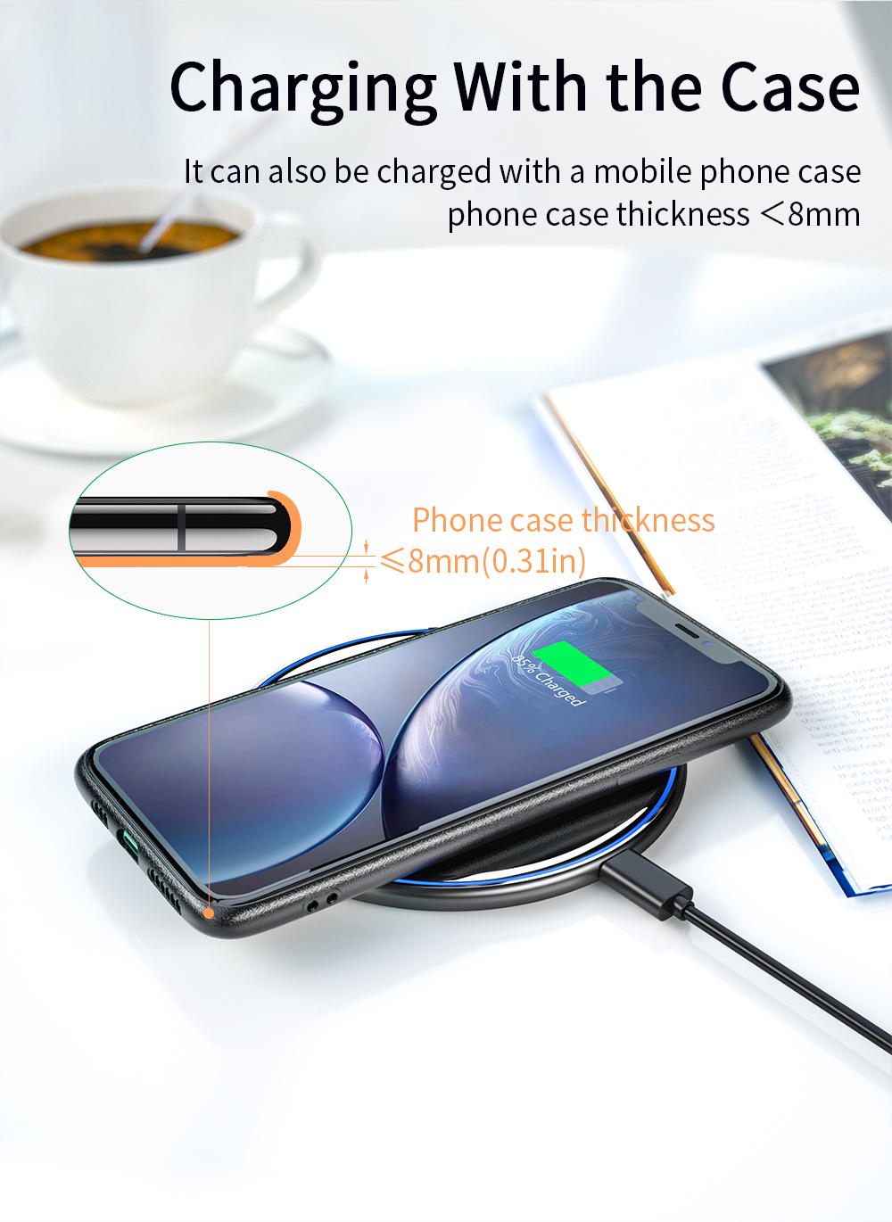 Mirror Desktop Ready Stock Quick Qi Wireless Charger 15W for 12 Series Mobile Accessories