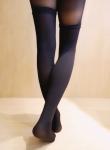 Black Lace Top Womens Silk Stockings Silicone Gel Sexy Thigh High Stockings