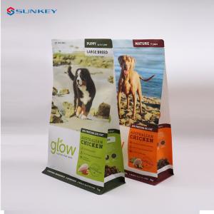 Quality Big Flat Bottom Laminated Packaging Pouches 25kg Resealable Dog Food Bag wholesale