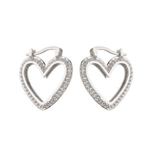 Quality Micro Pave Sterling Silver Hoop Earring wholesale